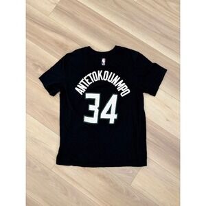 Nike Giannis Antetokounmpo Milwaukee Bucks NBA‎ T-Shirt Jersey Black Mens